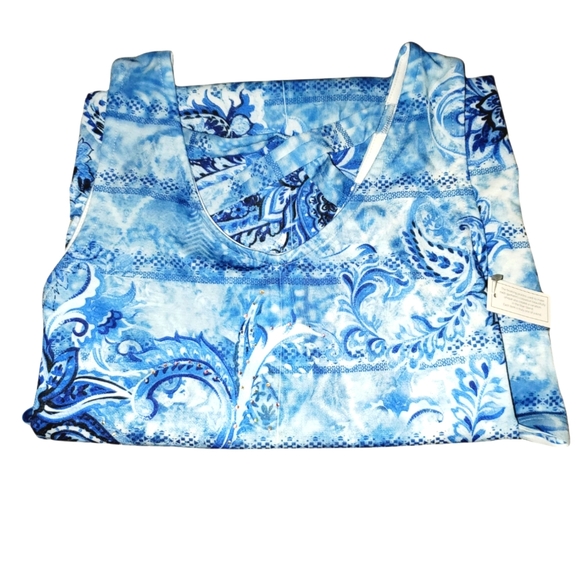 Time and Tru NWT Sleeveless Above the Knee Sublimation Dress Blue 629 - Picture 5 of 8